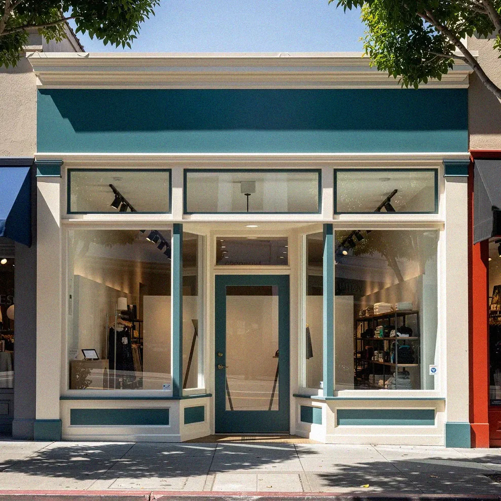 Freshly painted retail storefront on a Berkeley commercial street